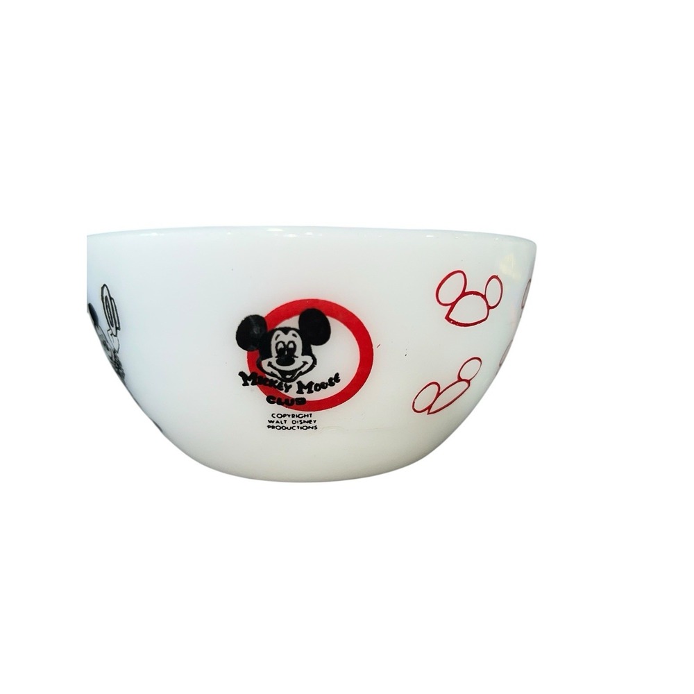 Mickey Mouse Club Milk Glass Bowl Vintage Disney 1950s Westfield Collector Rare